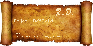 Rajczi Dávid névjegykártya